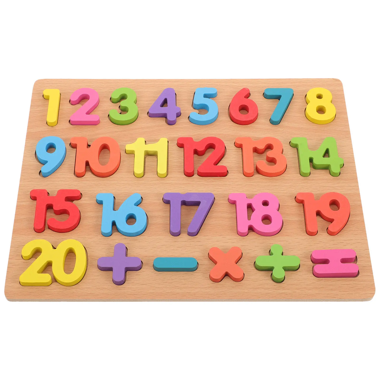 어린이를 위한 나무 1-20 숫자 퍼즐 보드(3-14세) 덧셈, 뺄셈, 숫자 세기, 조기 수학 능력, 글자, 색깔, 파닉스 학습