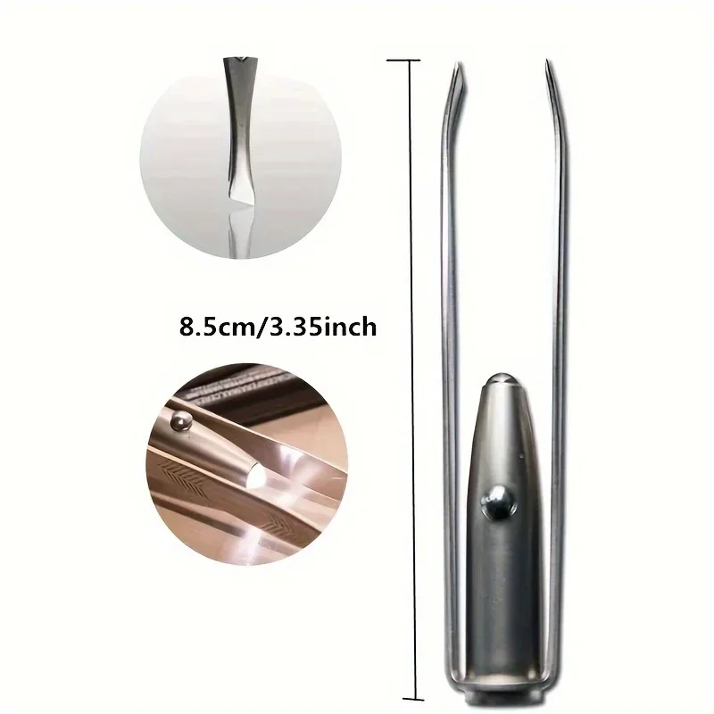 LED Illuminated Slant Tip Tweezers - Portable Eyebrow Hair Remover with Precision Edge for Professional Makeup & Travel Kit