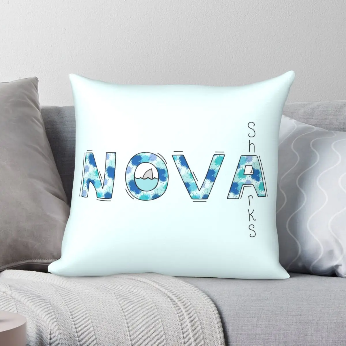 

NSU Sharks Square Pillowcase Polyester Linen Velvet Printed Zip Decor Throw Pillow Case Sofa Cushion Cover Wholesale