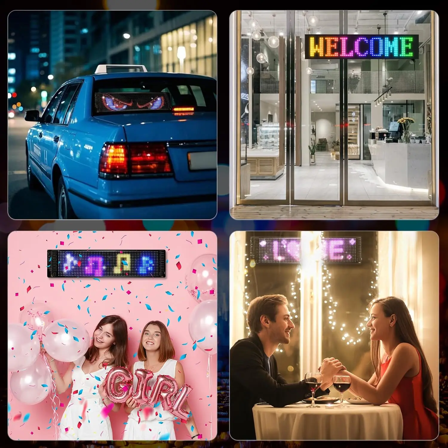 Scrolling LED Sign Programmable LED Scrolling Sign Control DIY Text Pattern Animation LED Digital Sign Store Window Advertising