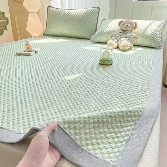Drap de lit rafraîchissant en soie glacée, housse de matelas d'été, couvre-lit lavable en Machine, drap-housse pliable anti-poussière, 1 pièce 2