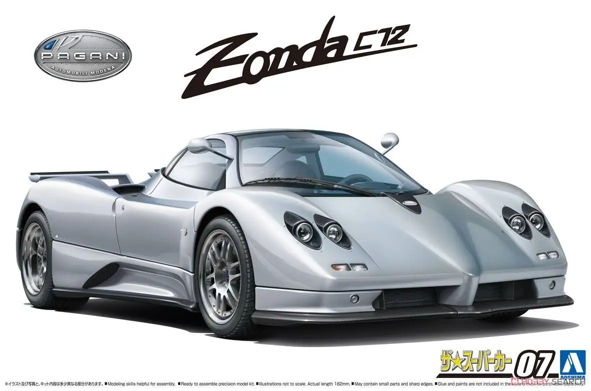

Aoshima 05602 Static Assembled Car Model Toy 1/24 Scale For Pagani Zonda C12S Supercar Car Model Kit
