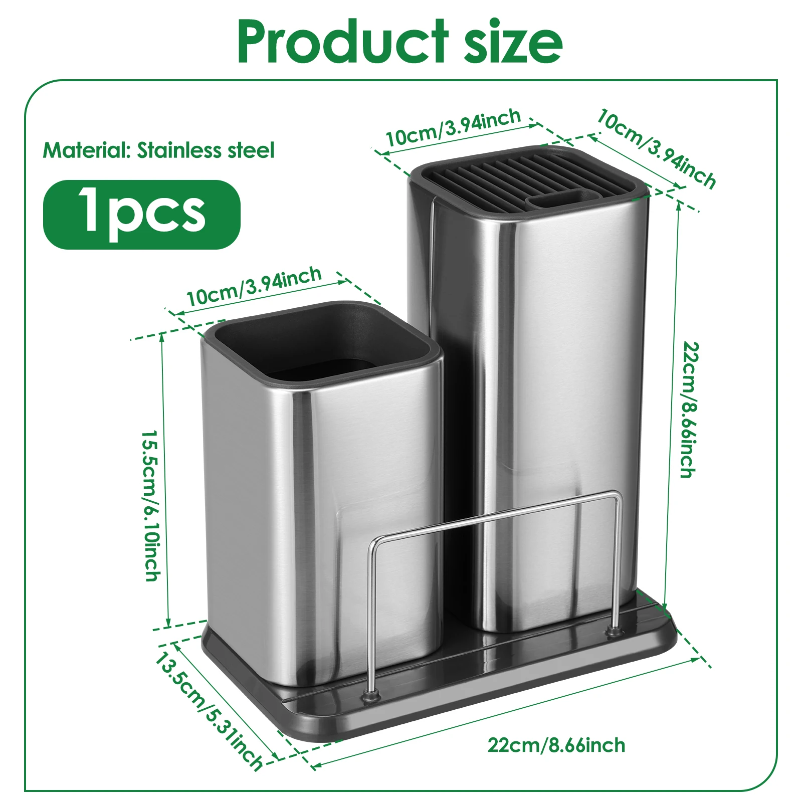 Stainless Steel Kitchen Utensil Holder Chopstick Spoon Storage Box