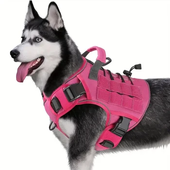 S9297888d581545c0b65fd6ec41e14524o.jpg Adjustable No-Pull Tactical Dog Harness with Handle for Large Dogs - Reflective Military Vest for Labrador Retriever, Siberian H