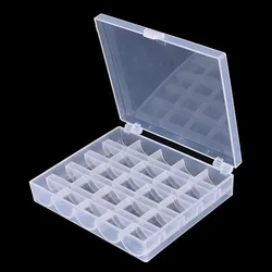 Clear Plastic Sewing Bobbins Set with Storage Box - 25 Pieces (1Pc Empty storage bo)