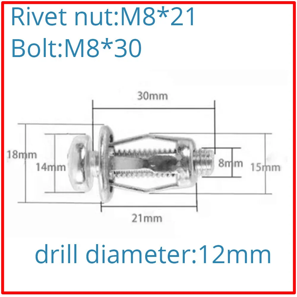 Screw Bolt Nut Set Screw Washer Nut Kit Rivet Nut Gun Rivet Nut Kit M4 M5 M6 M8 Petal Rivets Nut Car License Screw Jack Nut Metal Iron Base Clamp Fixed Plate Bolt For Automobile Motor Vehicle