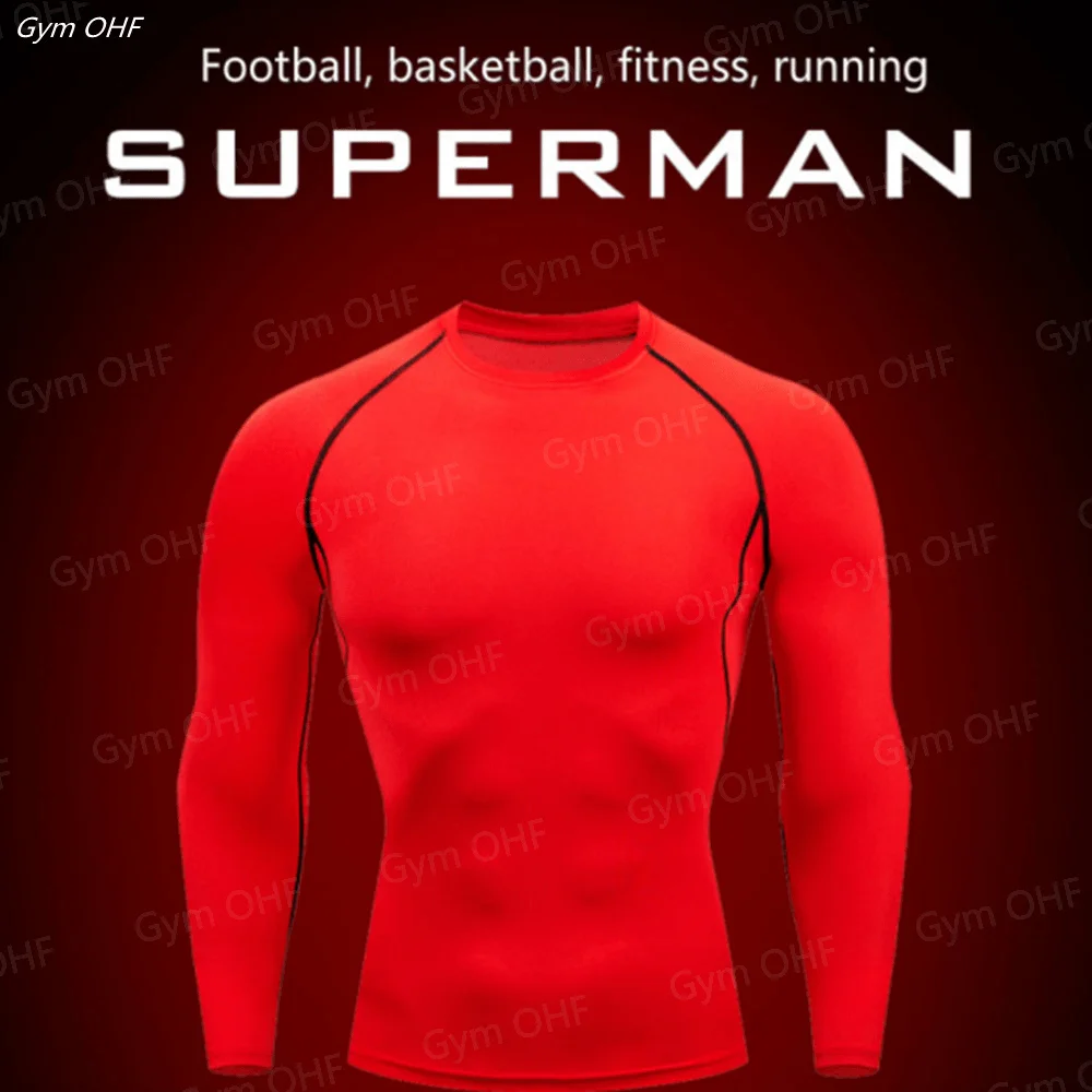 2025 Men Bodybuilding Sport T-shirt Quick Dry Running Shirt Long Sleeve Compression Top Gym T Shirt Men Fitness Tight Rashgard 2