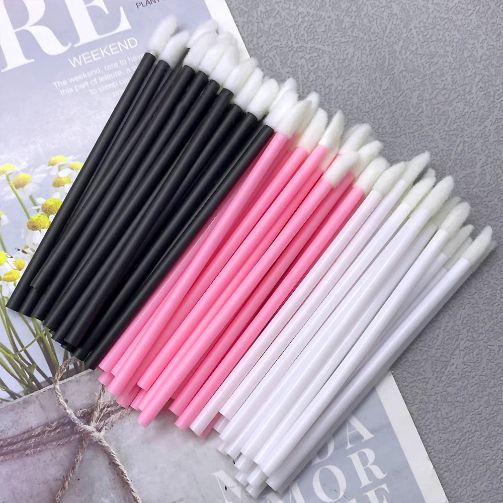 Wholesale 50/1000 PCS Disposable Lip Brush Women Accessories Lipstick Gloss Wands Applicator Perfect Best Make Up Tool Hotting