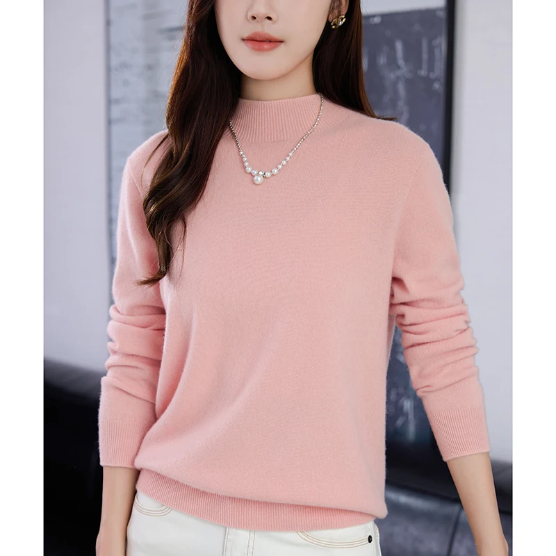 Cashmere Sweater Women Half turtleneck Solid color Pullovers 2025 Winter Autumn Cashmere Sweater Women 5