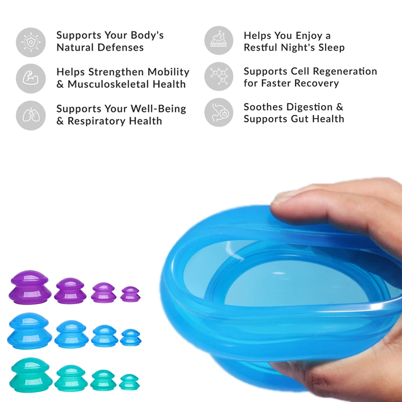 4pcs Silicone Vacuum Cupping Theraphy Set Professional Medical Cupping Massage Anti Cellulite Body Detoxification Weight Loss 4