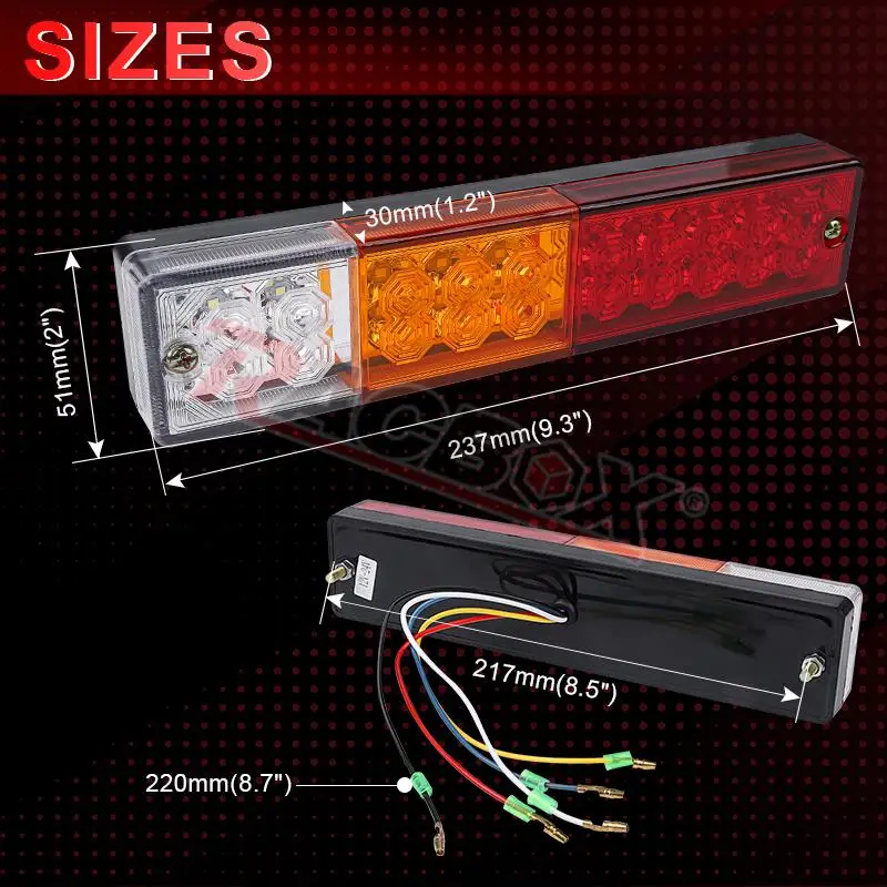 Luci LED Posteriori Per Rimorchio - 20 LED Freni, Retromarcia E Frecce - Foto 3