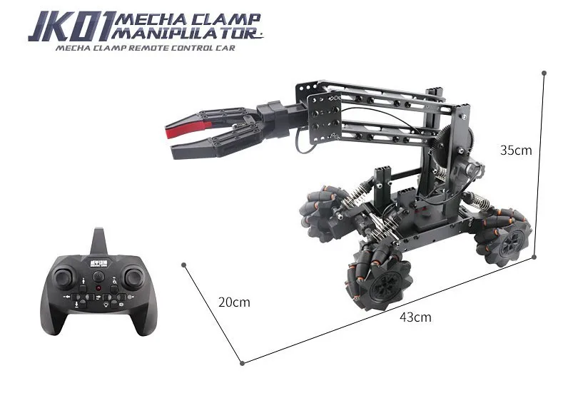 EBOYU JK01 DIY RC Tank Mecha Clamp Maniplilator Car 1/8 4WD 2.4G 14CH Alloy Programming Remote Control Off-road Climbing RC Car 5