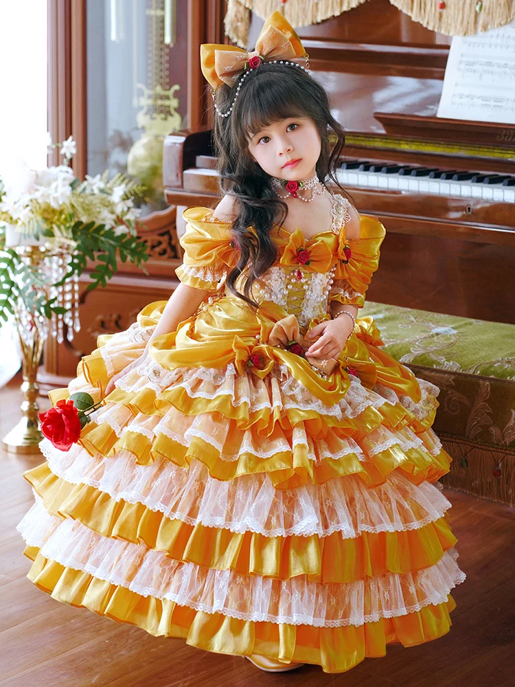 Kawaii Girl Lolita Princess Dress Child Sweet Cartoon Cute Skirt Children Birthday Party Gift Costume for Christmas