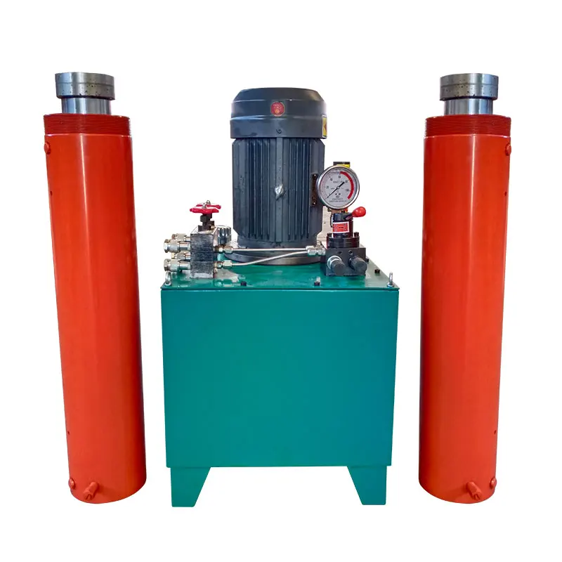 

Large tonnage hydraulic jack engineering heavy duty 300/630 ton double acting baler flange cylinder