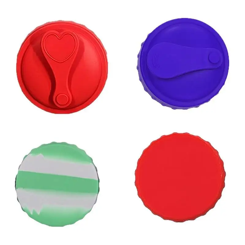 6pcs/set Silicone Soda Can Lid Reusable Can Stopper For Soda Beer Drinks Juice Standard Cans Protecto Coke Can