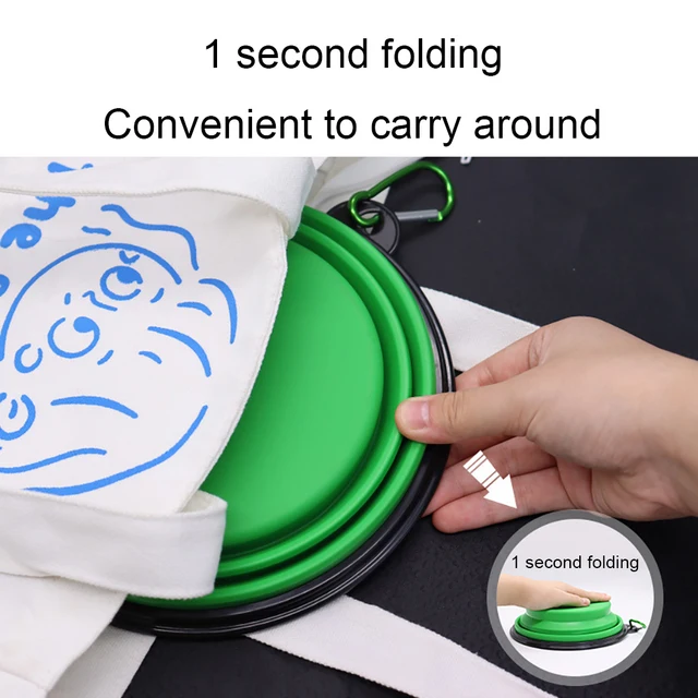 Outdoor Portable Pet Folding Bowl Silicone Dog Feeders with Hanging Hook Cat Dog Bowl Pet Items Dog Food Bowl Mascotas 4