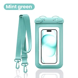 Universal Waterproof Phone Pouch 7.5 - Underwater Touch Screen Dry Bag for Swimming and Beach Adventures (Green)