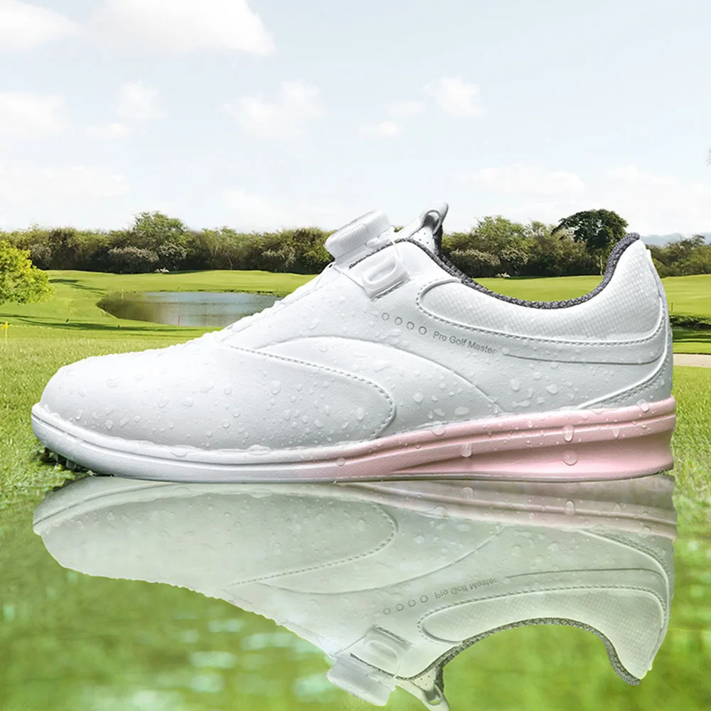 PGM Golf Shoes Women's Waterproof Super Fiber Spinning Button/Lace Style Anti slip Shoe Studs Sports Shoes Women's Casual