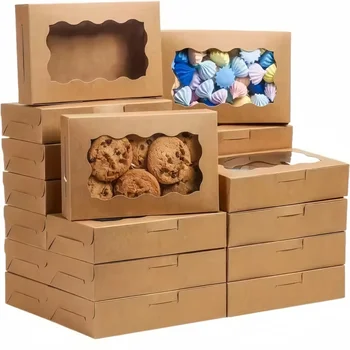 5/10pcs Gift Box with Clear Window - For Desserts, Pastries, Candies and Chocolates - Perfect for Weddings, Birthdays and more 1