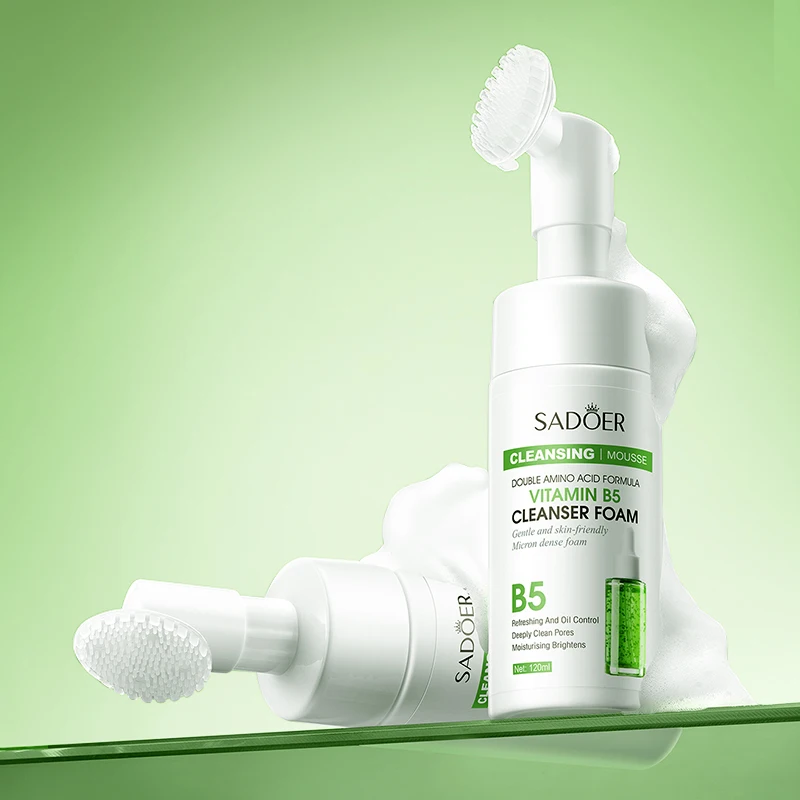 SAODER Vitamin B5 Facial Cleanser Face Wash Foam Facial Cleansing Mossee Moisturizing Anti-aging Facial Skin Care Products
