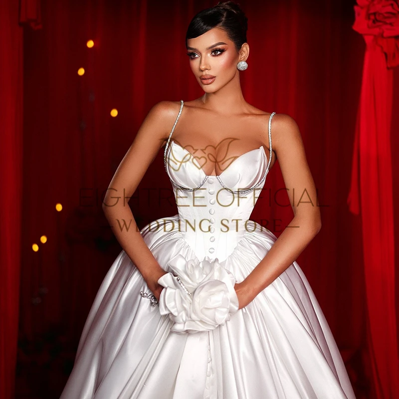 Eightree Elegant Princess Wedding Dresses Women A-Line Sweetheart Buttons Beading Bridal Dress 2025 Wedding Prom Gown Customized 4