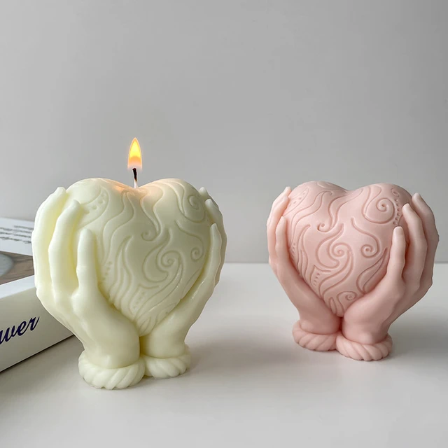 Holding Heart Candle Mold Hand Silicone Mold DIY Valentine's Day