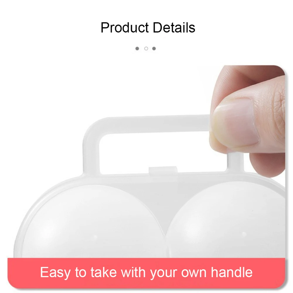 1/3PCS Portable Egg Storage Box 2 Grids Plastic Durable Egg Storage Container Save Space Refrigerator Egg Dispenser With Fixed 3