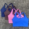 Cross Straps Sports Bra Gym Crop Top Yoga Vest Women High Impact Fitness Bralette Push Up Running Underwear With Chest Pad 2