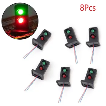 HO-2 조명 철도 LED 난쟁이 신호 20mm 블록 신호 램프, 3V/12V 모델 기차 신호 정원 장식 램프, 8 개
