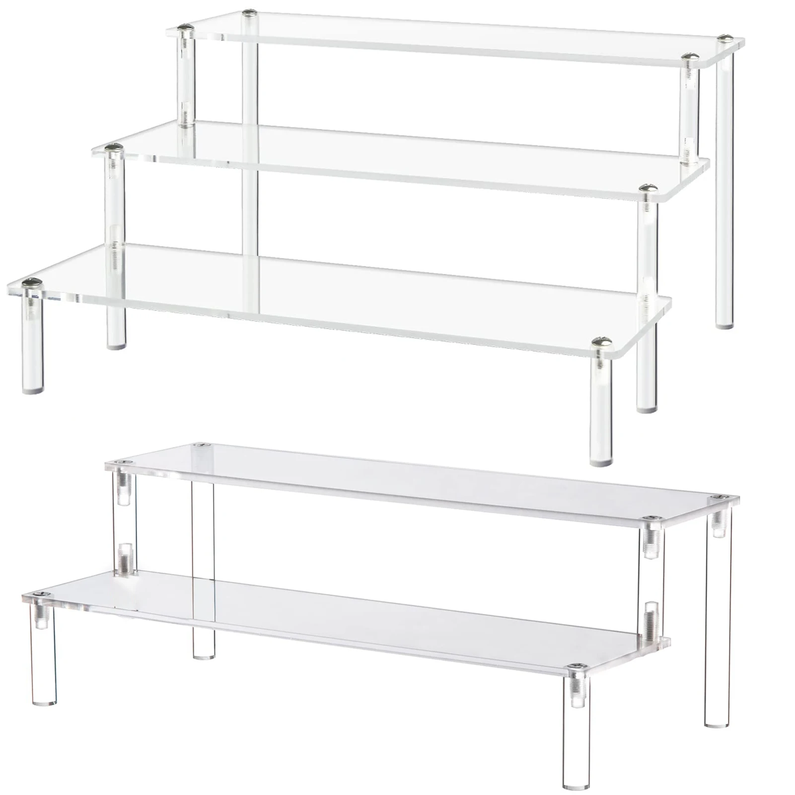 Acrylic Display Riser Shelf Display Stand for Amiibo Funko Pop Figures Collection,Dessert Cupcakes Stand Makeup Perfume Holder