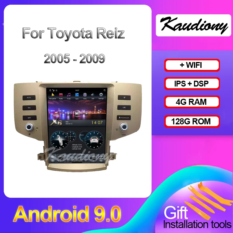 Kaudiony Tesla Style Android 9 для Toyota Reiz Mark X Авто радио GPS навигация автомобильный DVD