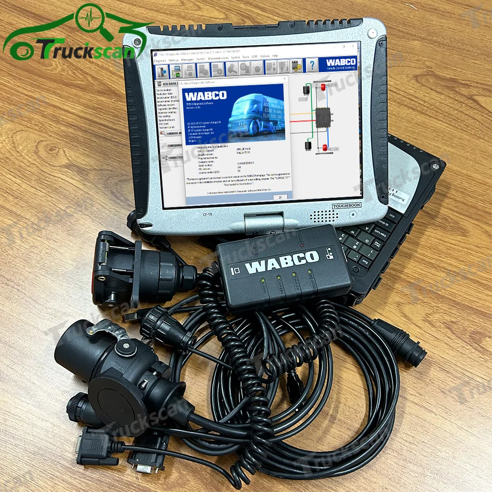 

Thoughbook CF19 laptop+ For WABCO DIAGNOSTIC KIT (WDI) Wabco Trailer Truck Diagnostic Interface Diagnostic Tools ready to use