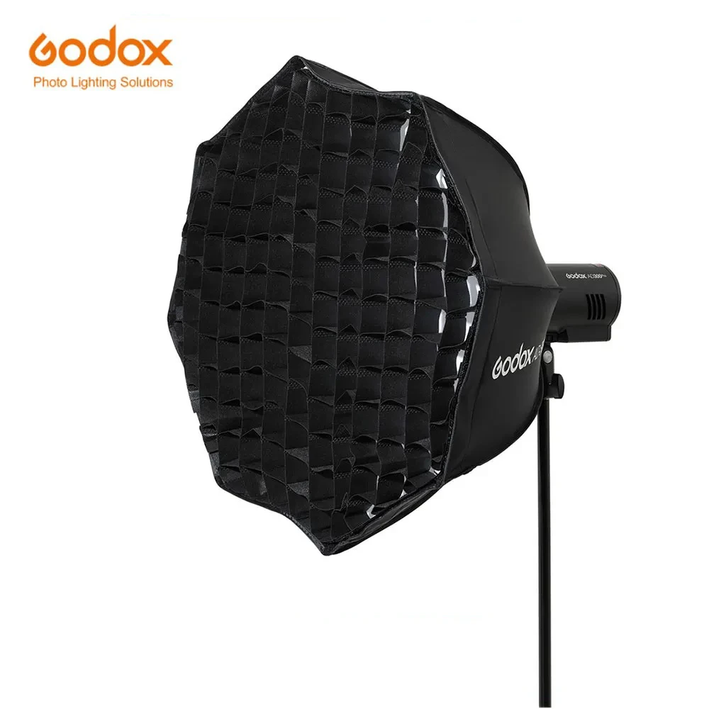 Godox Ad-S60S Softbox Parabolico Profondo Argento Da 60Cm Con Griglia A Nido D'Ape Softbox Con Montaggio Godox Per Ad300Pro Ad400Pro