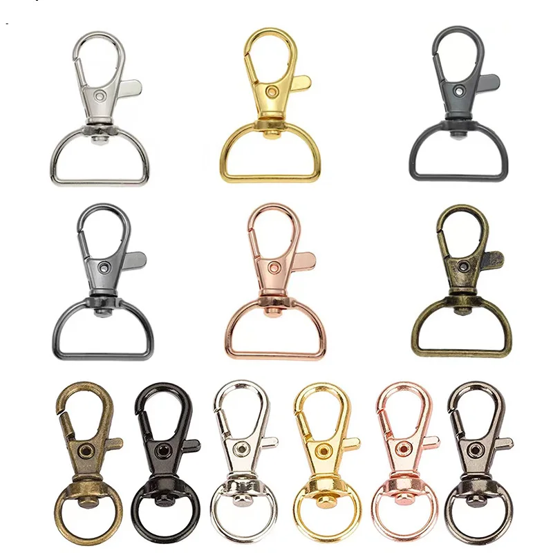 Swivel Clasps D Rings Lanyard Snap Hooks Keychain Clip Hook Metal Lobster Clasps for Key Rings Crafting Sewing 10/50 Pcs metal lobster claw clasps,metal snap hook,snap hook,snap hook keychain rings,metal keyring clasp
