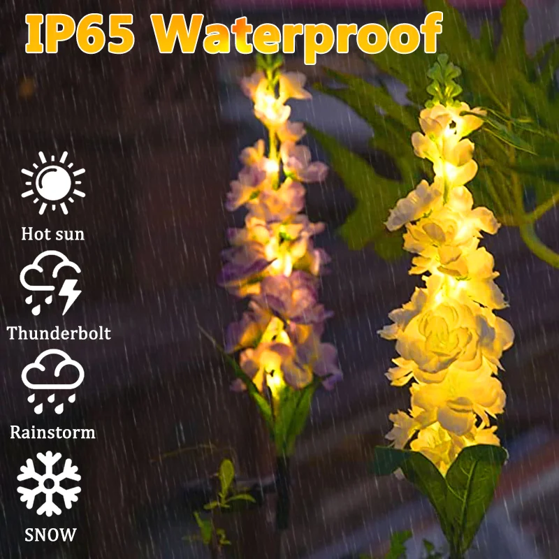 

LED Solar Lights Garden Flower Light Hyacinth Solar Powered Night Lighting for Home Yard Lawn Path Decoration Orchid Lily Lamps
