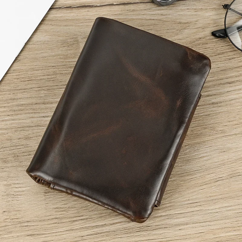 Genuine Leather Short Wallet for Men and Women