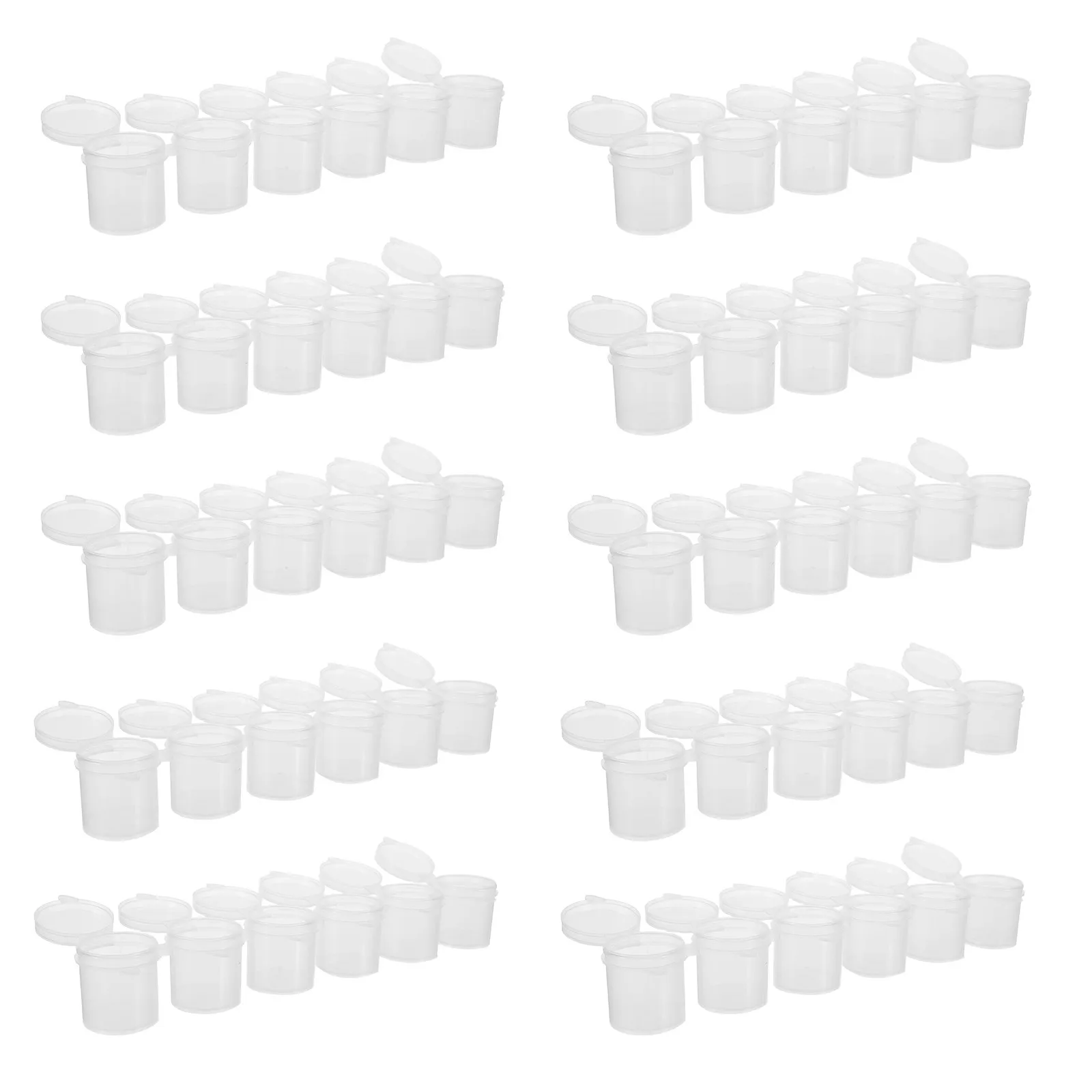 10Pcs 빈 페인트 포트 스트립 플라스틱 팔레트 투명 뚜껑 미니 페인팅 컵 휴대용 페인트 컨테이너 여행 드로잉 공예