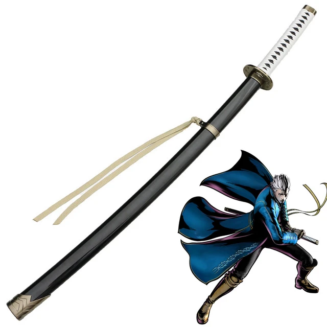 Game Demons May Cry Dark Killer Virgil's Yama Sword Cosplay Katana Toy  Halloween Wooden Weapon