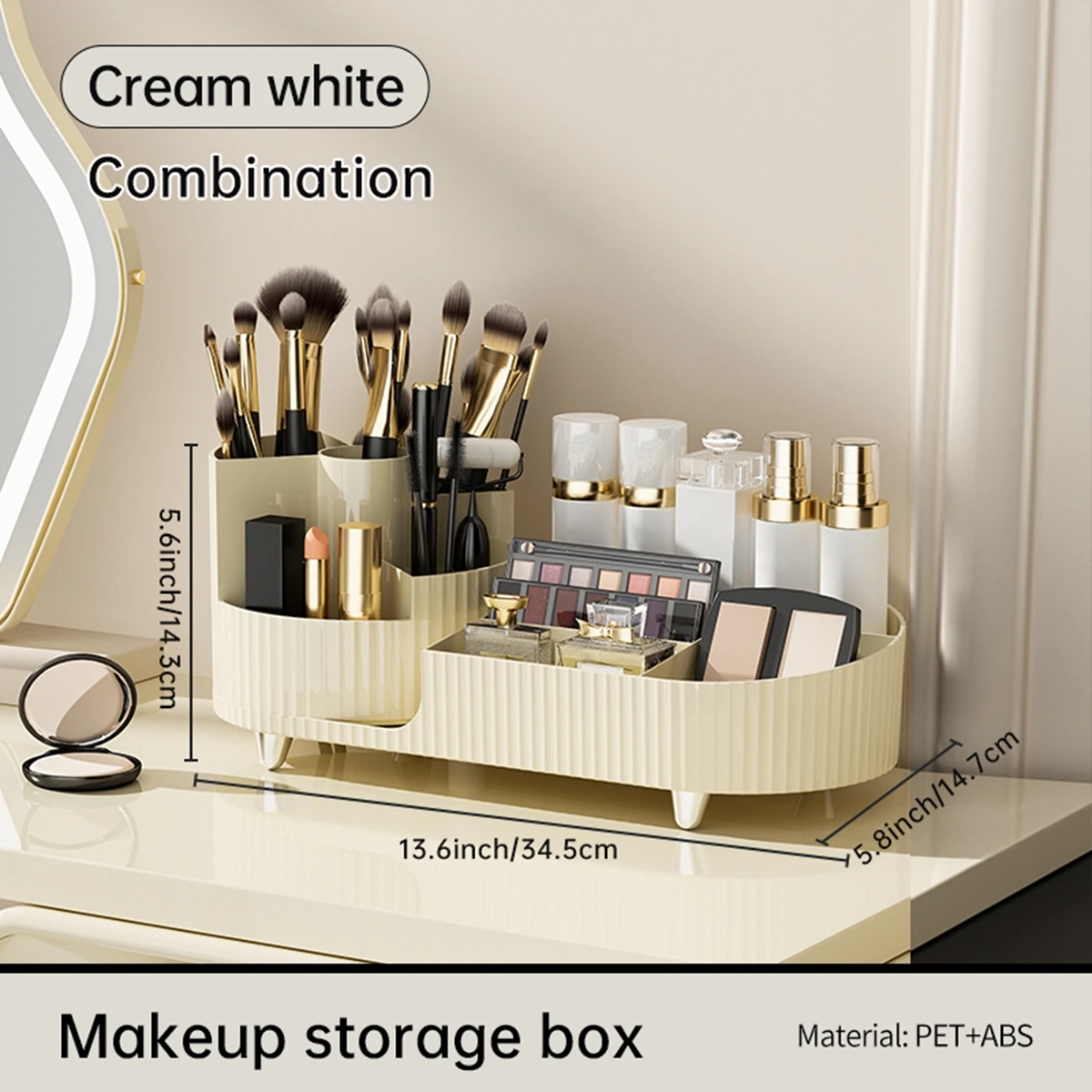Cosmetic Storage Box Rotating Dresser Large Capacity Lipstick Eye Shadow Powder Rack cosmetic storage box