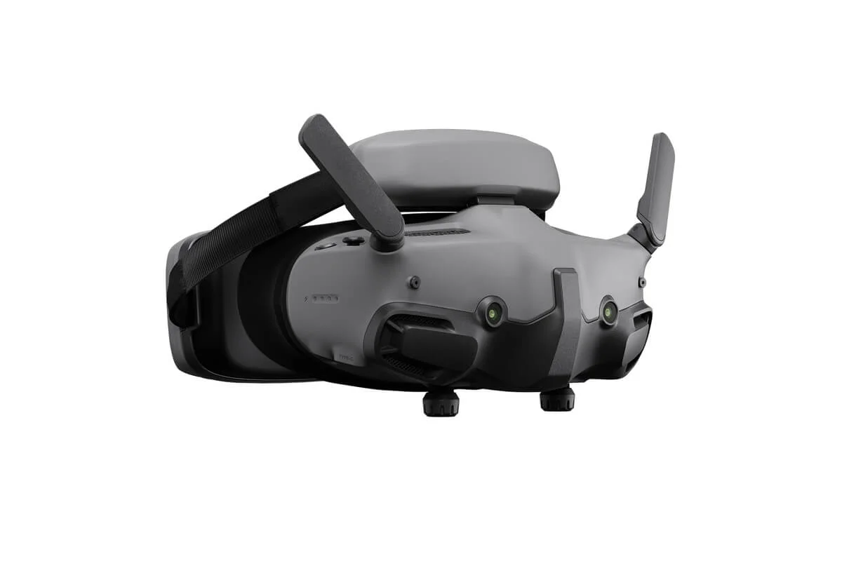 Détail des lentilles et du bandeau des lunettes FPV Goggles 3 DJI, compatibles Avata 2 Mini 4 Pro Air 3.