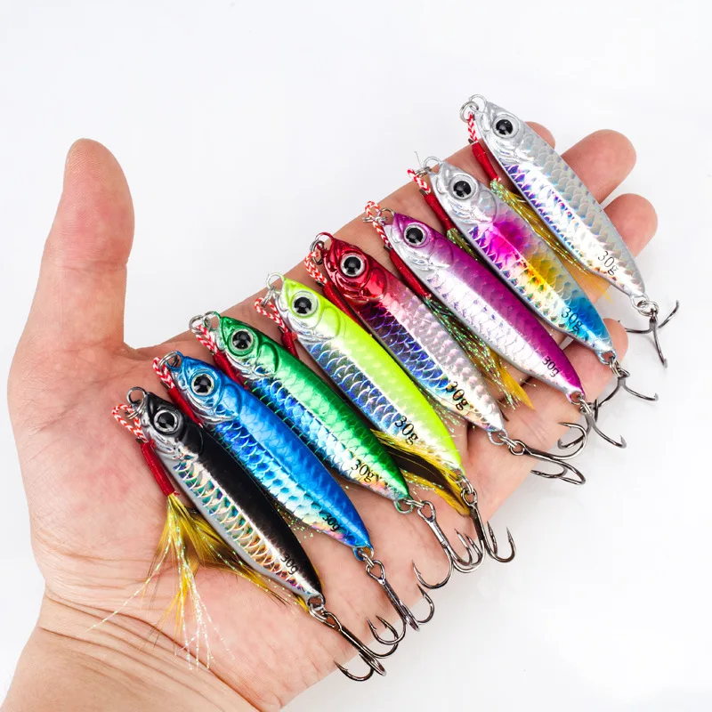 

1pc 7/10/15/20/25/30g Metal Jig Bait Spinning Spoon Artificial Bait Bass Hook Tackle Shore Drag Cast Jigging Spoon Fishing Lure