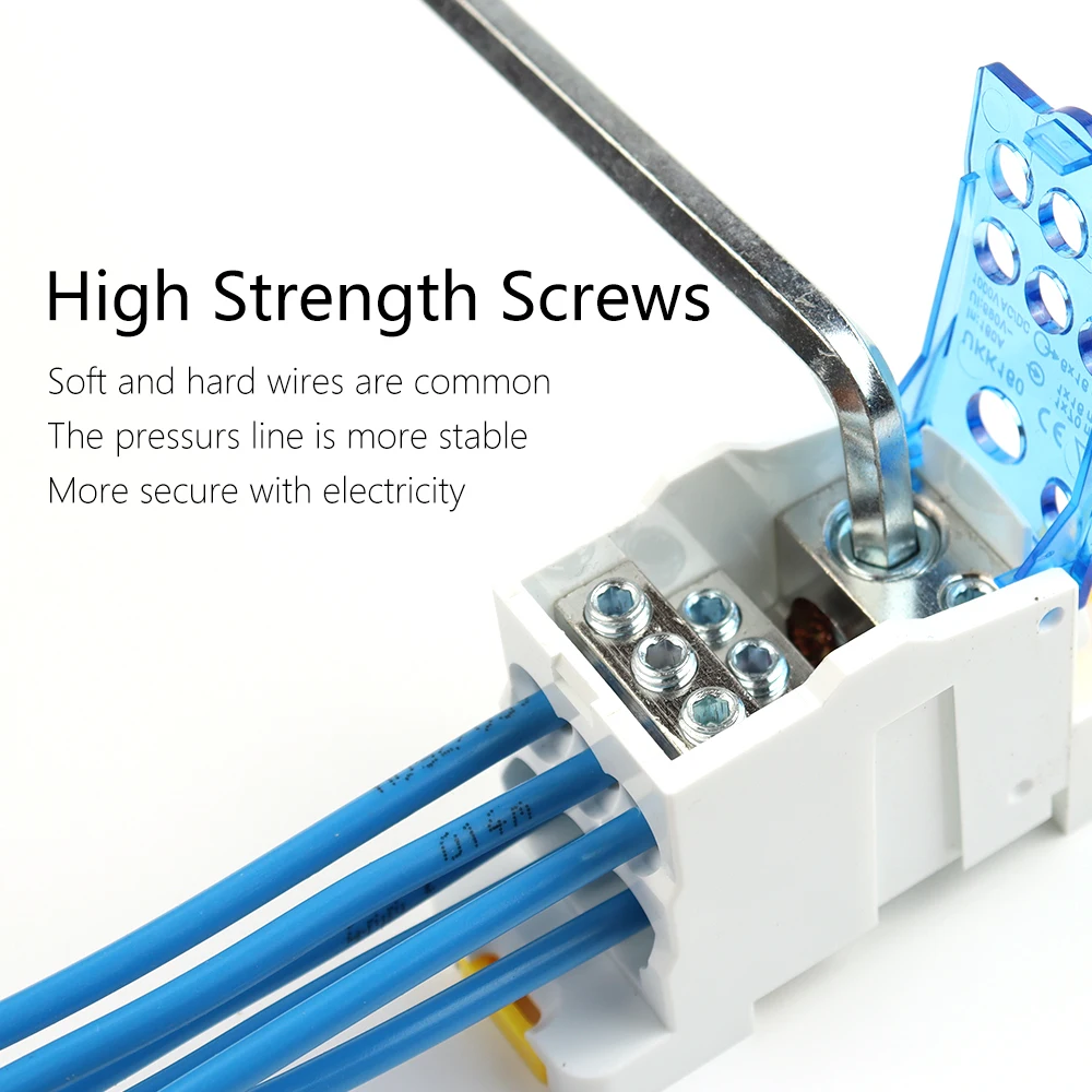 UKK-80A Single-Stage Splitter Box Wire Connector High-Current Household Into A Multi-Outlet Terminal Block Rail Splitter Box single pole splitter box single stage splitter box
