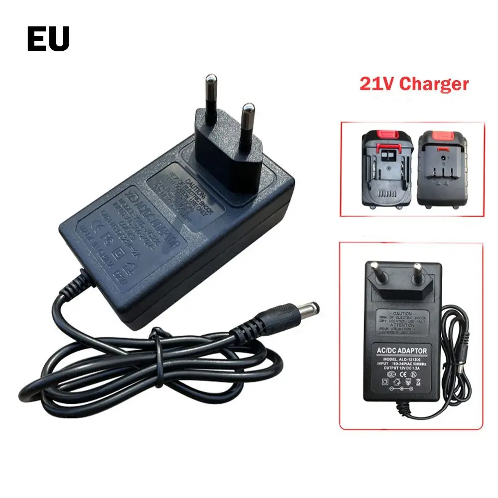 21V Lithium Battery Charger US/EU/UK/AU Plug 1A Power Tool Adapter Universal Fast Charging Battery Transformer