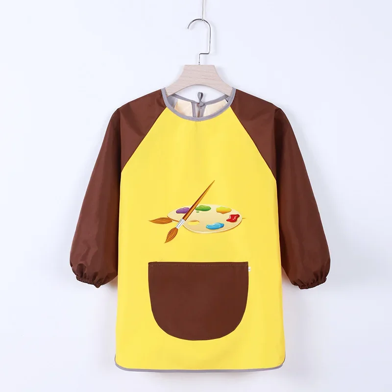 Children's Apron Waterproof Painting Coat Studio Printed Boys Girls Kids Cover up Clothes Feeding Apron Child Clothing