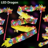LED 1/2M Children's Luminous Dragon Dance Stage Ribbon Light String Prop Dragon Lion Head KIDS Holiday Gift Outdoor Toys 2