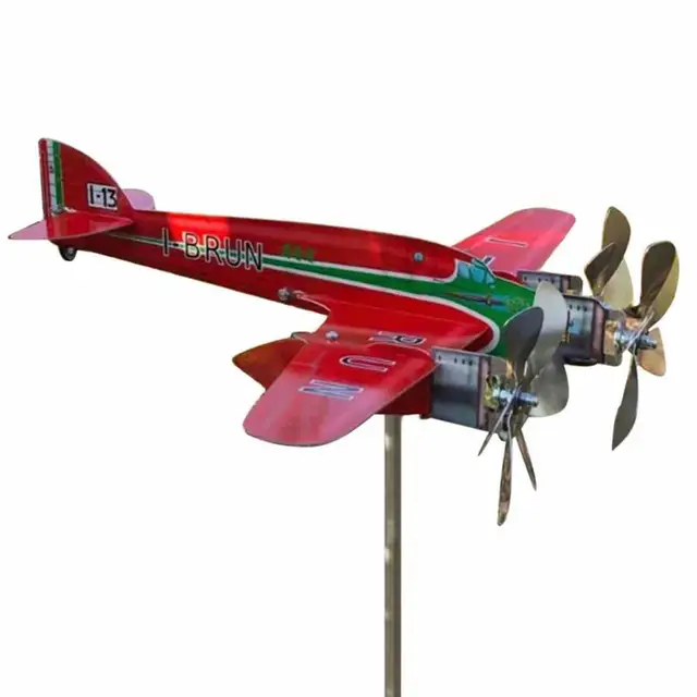 1Pc Airpler Larpler Wind Forner Hűvös Szél Irányjelző És Fém Repülőgépek Weathervane Az Udvarra A Kerti Művészeti Dekorációra