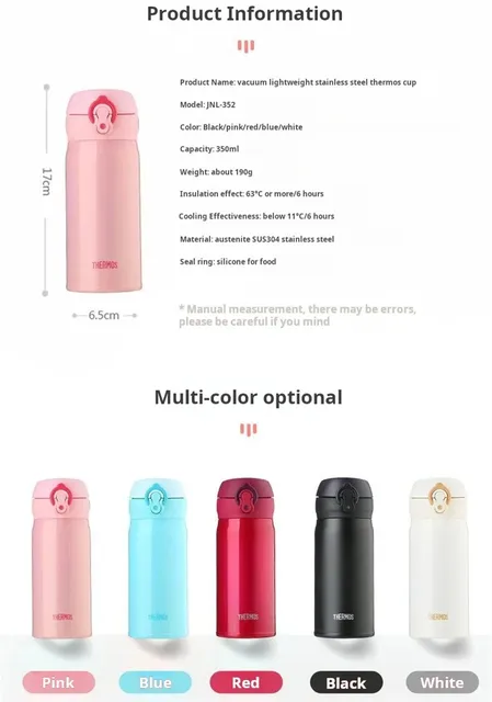 THERMOS – tasse sous vide Double couche en acier inoxydable, flacons isolés de prévention des fuites, bouteille d'eau Thermo de 350ml/500ml, gobelet thermique 5