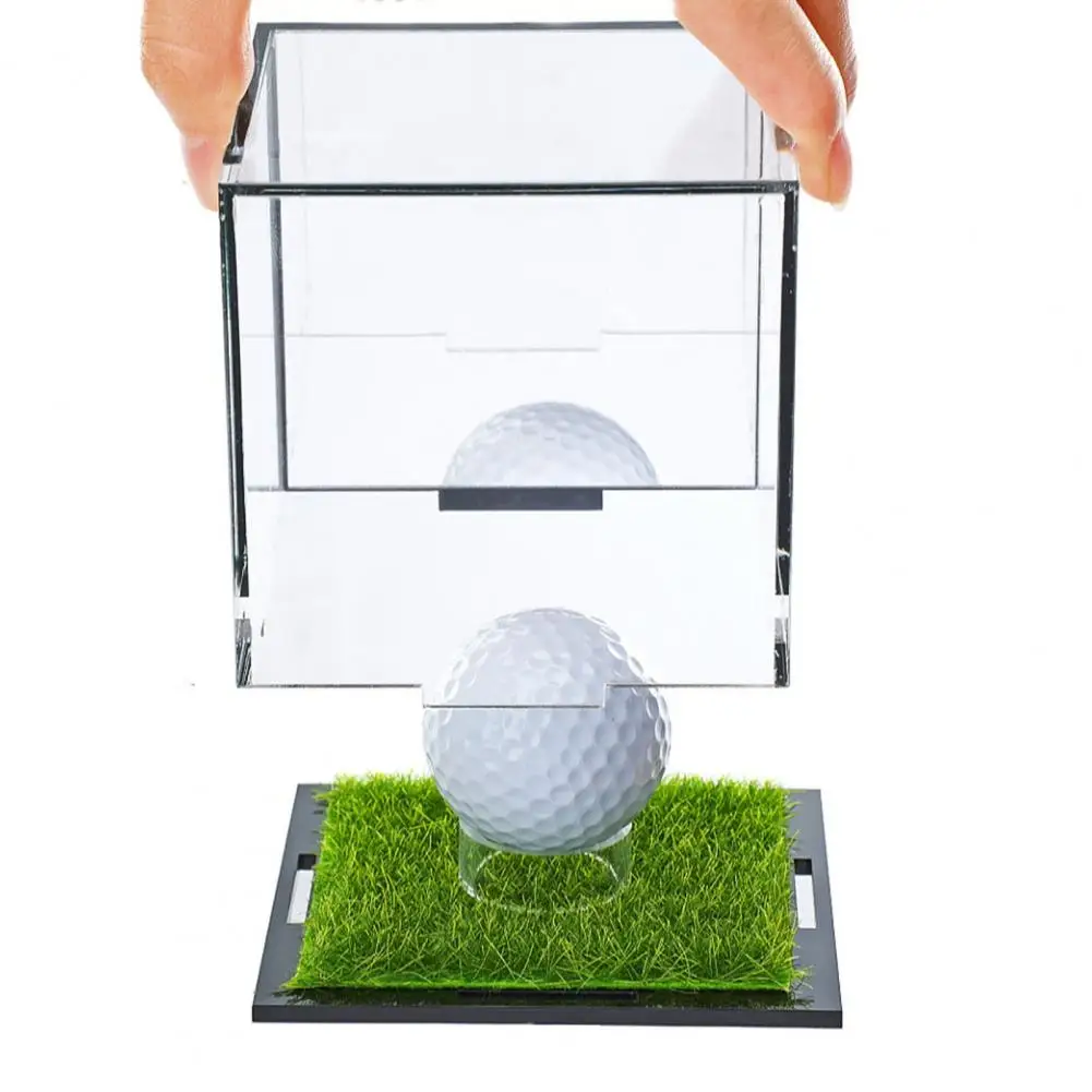 Baseball Display Case UV Protected Acrylic Clear Square Ball Holder Baseball Stand Storage Holder Display Cube Box