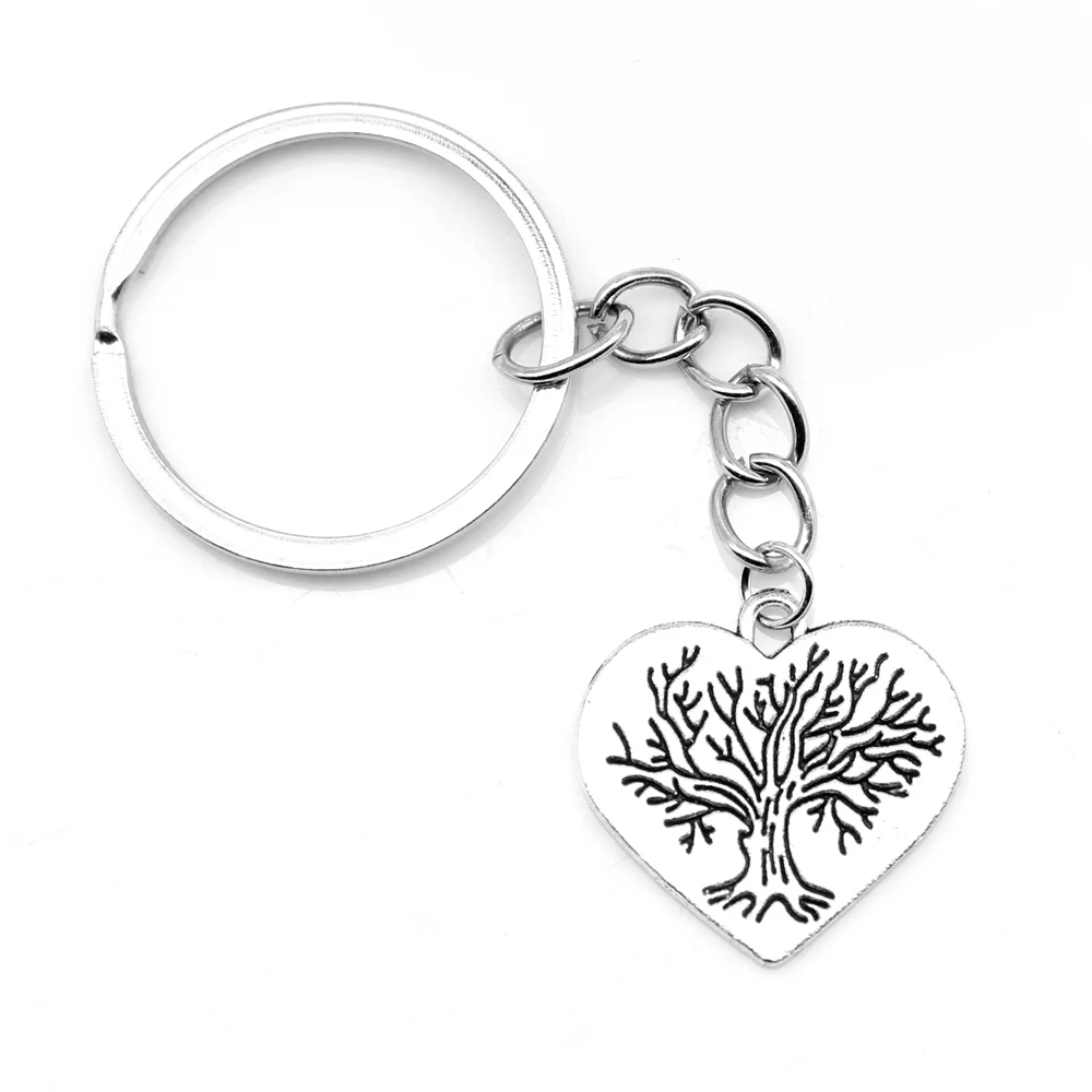 

1 Piece Tree Of Life Heart Car Keychain Male Jewelry 22x23mm