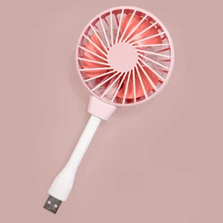 Portable USB Silent Desk Cooler - Mini Rotatable Fan for Office, Outdoor, and Car Summers (B - Pink)